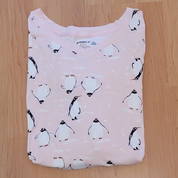 Joyspun Women's Pink Penguin Print  Pajama Top - XL - Picture 6 of 8
